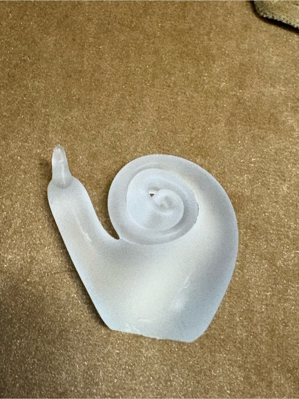 Frosted White Glass Snail Accent Sculpture - Unbranded